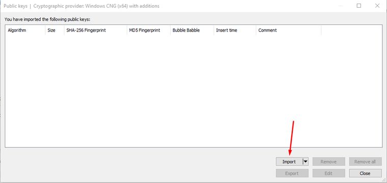 a picture of the windows accounts edit dialogue, pointing out the keys link